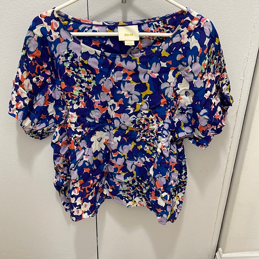 Maeve Silk Printed Boxy Top